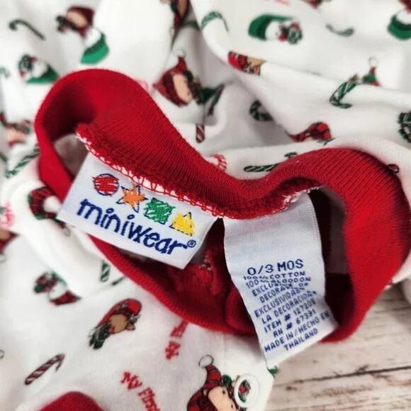 Miniwear Vintage My 1st Christmas Sleeper 0-3M Holiday Candy Canes - Picture 6 of 6